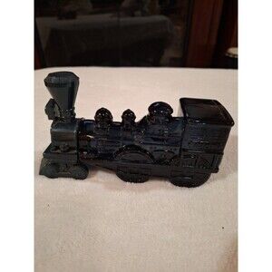 AVON Brown Glass Decanter TRAIN After Shave Bottle Locomotive Vintage